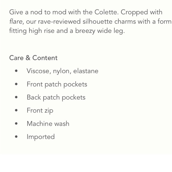 Anthropologie Maeve NWT Colette Cropped Wide-Leg Ponte Pants Red Motif New 29/27 - Picture 8 of 10